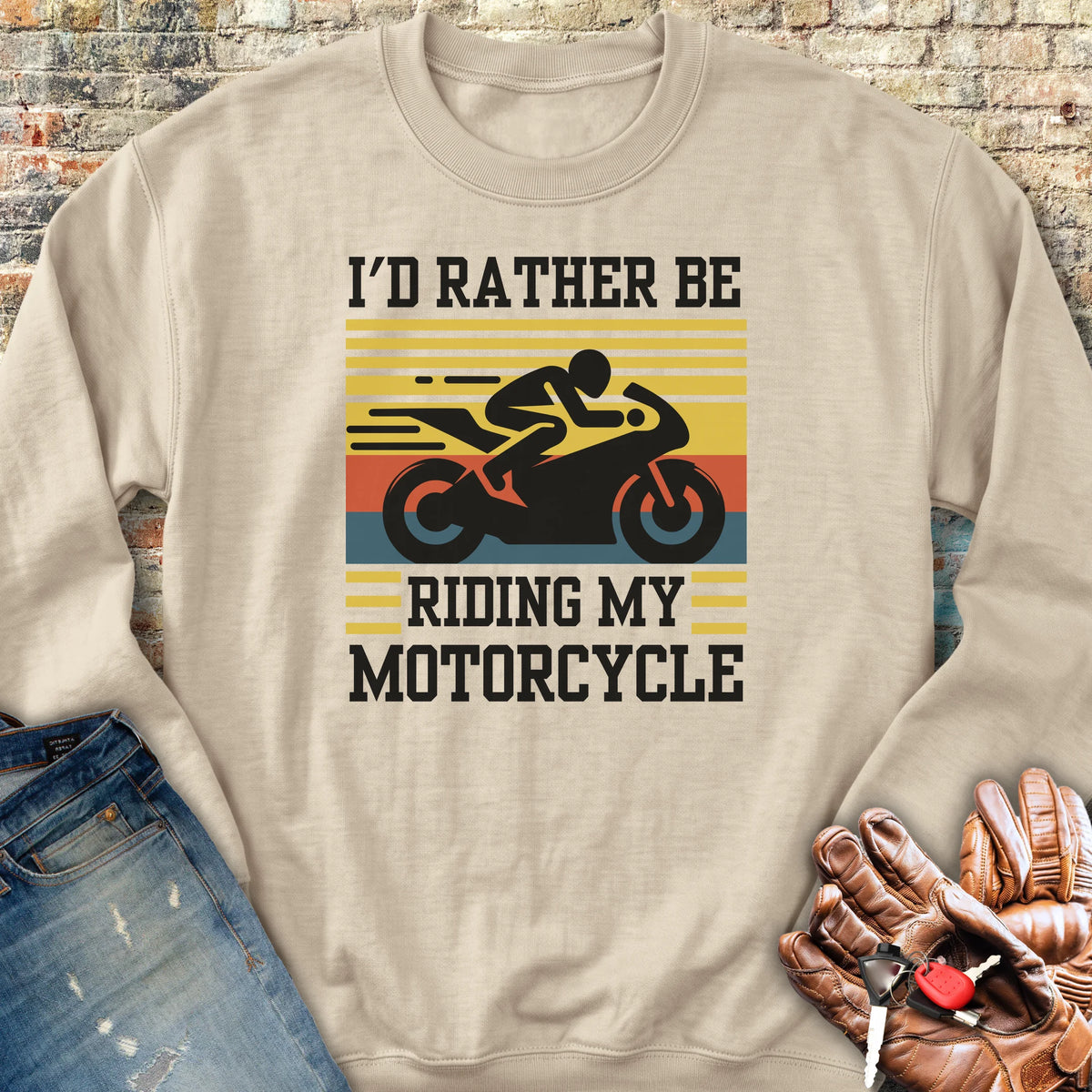 I'd Rather Be Riding (Sports) Sweatshirt - Sand