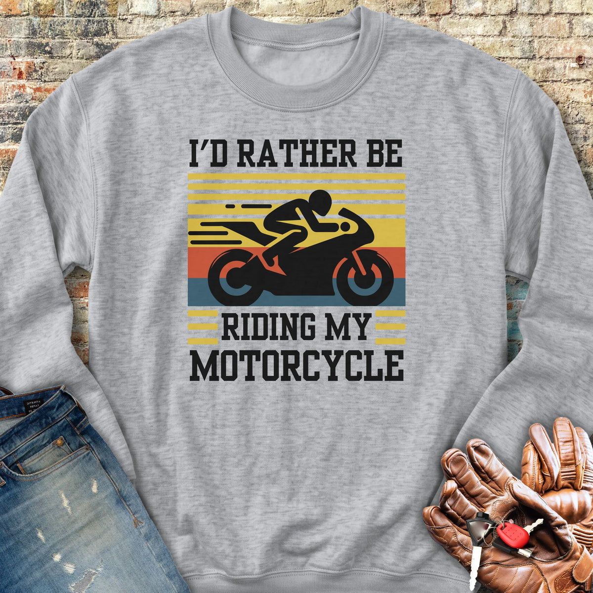 I'd Rather Be Riding (Sports) Sweatshirt - Sport Grey