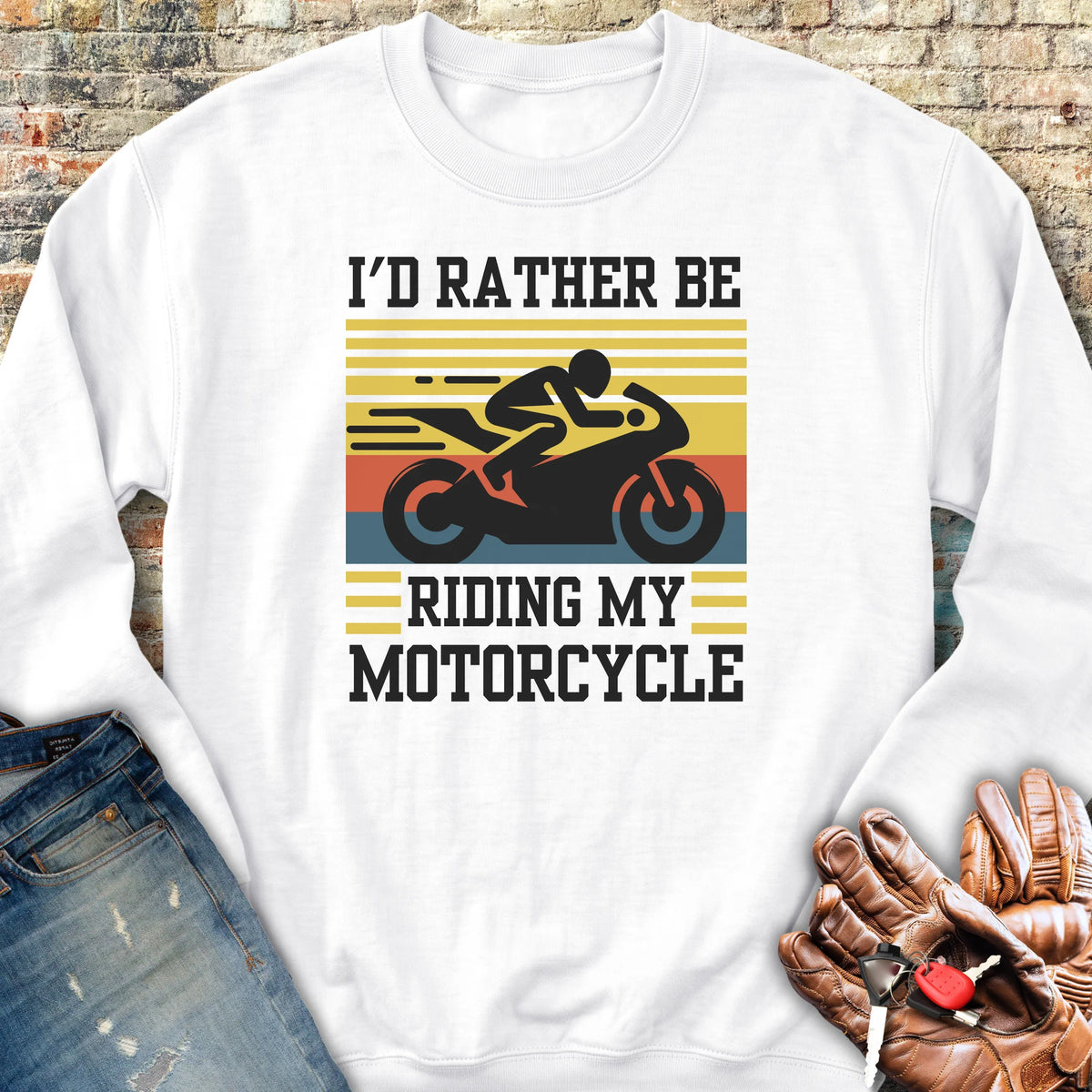I'd Rather Be Riding (Sports) Sweatshirt - White