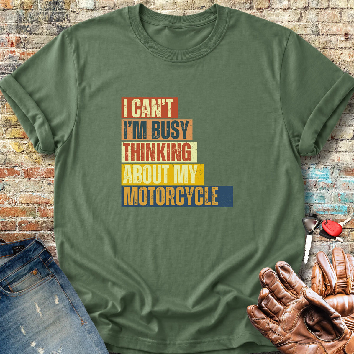 I'm Busy (Block) Classic T-Shirt - Military Green