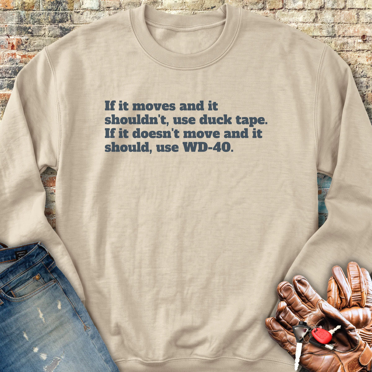 If It Moves Sweatshirt - Sand