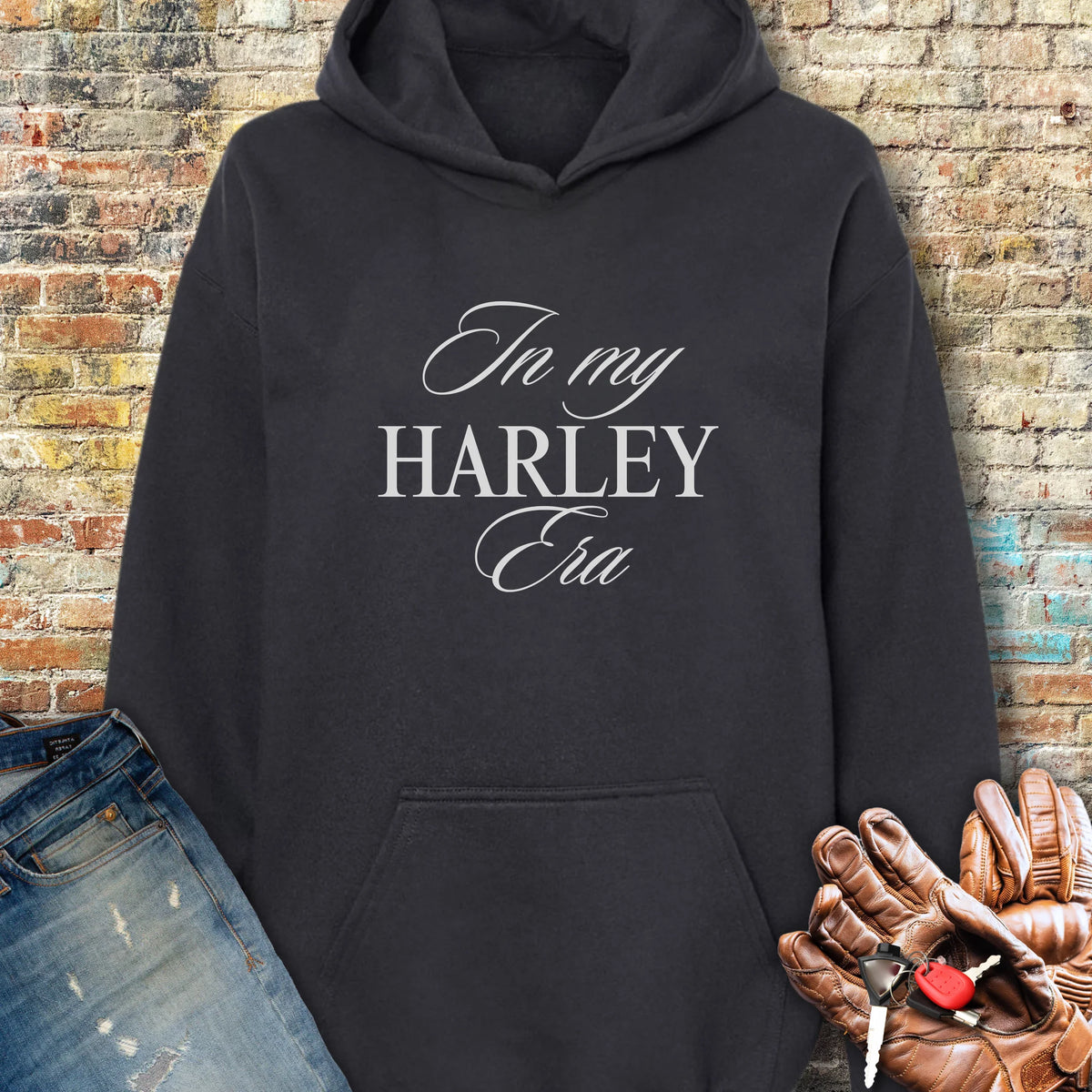 In My Harley Era Hoodie - Black