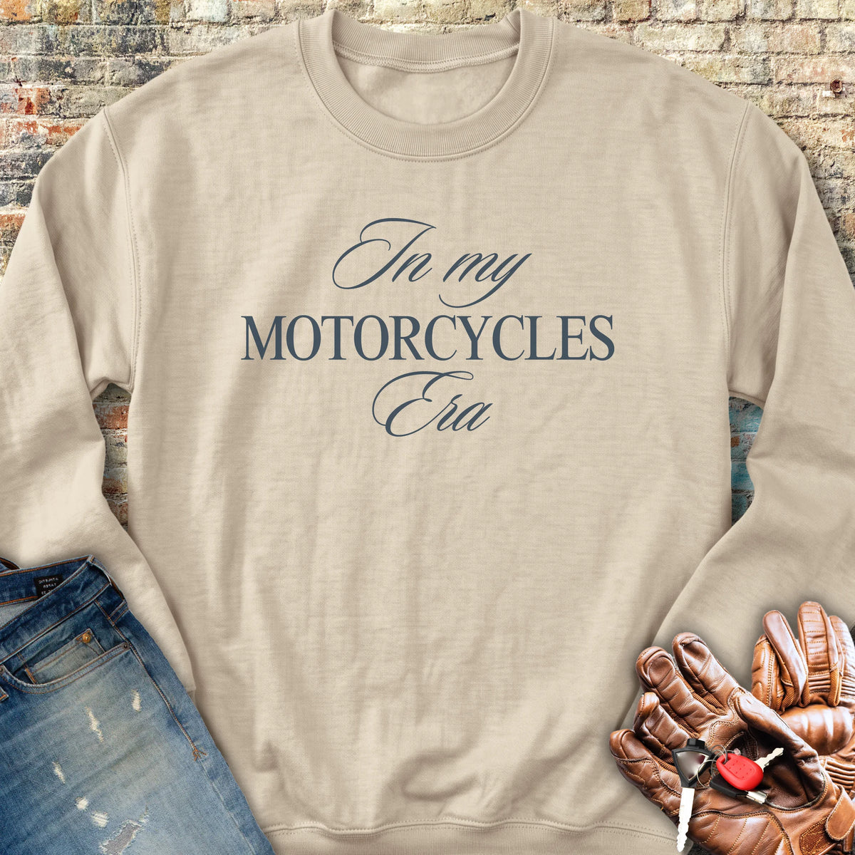 In My Motorcycles Era Sweatshirt - Sand