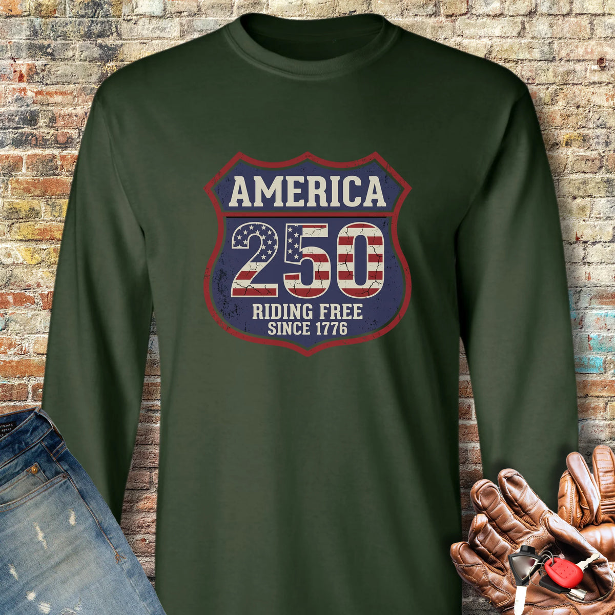 Interstate 250 Long Sleeve T-Shirt - Forest Green