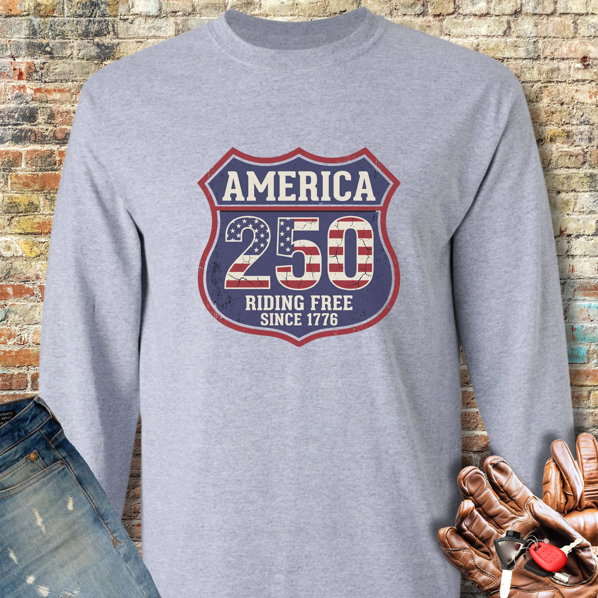 Interstate 250 Long Sleeve T-Shirt - Sport Grey
