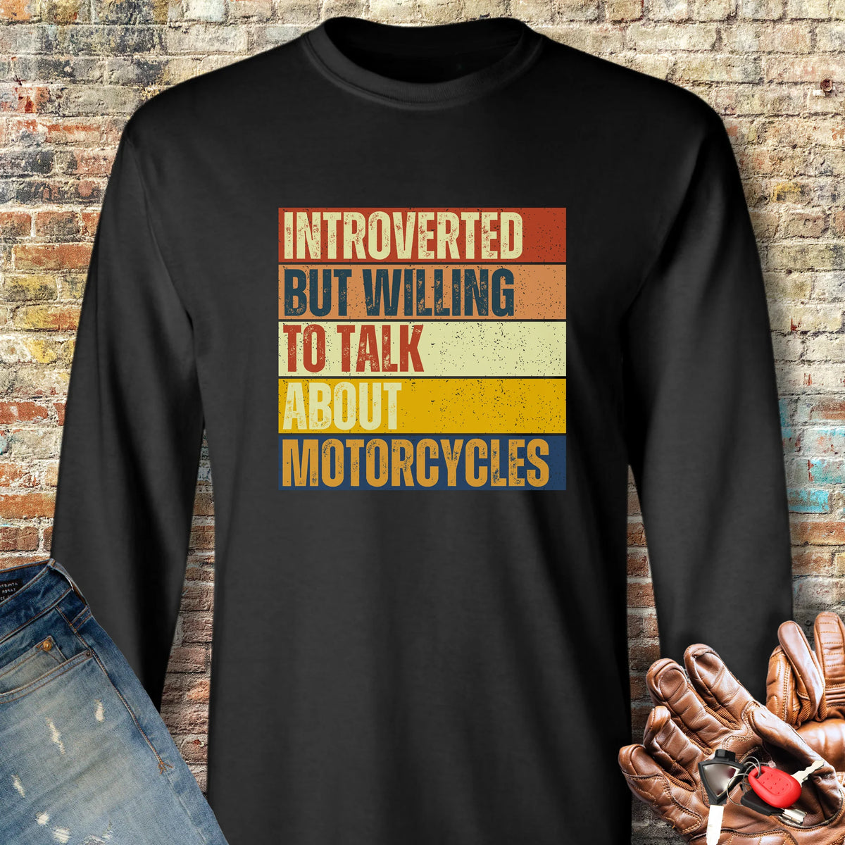Introverted (Block) Long Sleeve T-Shirt - Black