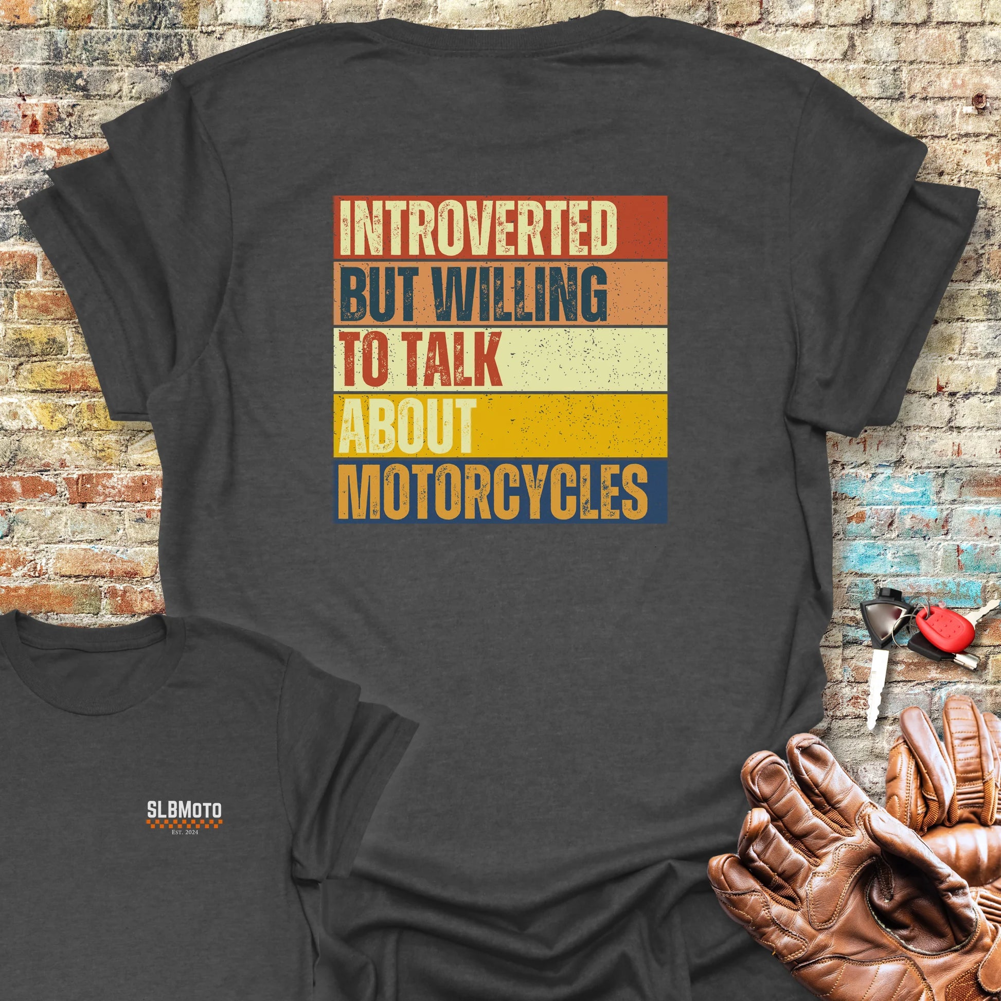 Introverted (Block) Back Print T-Shirt - Dark Heather
