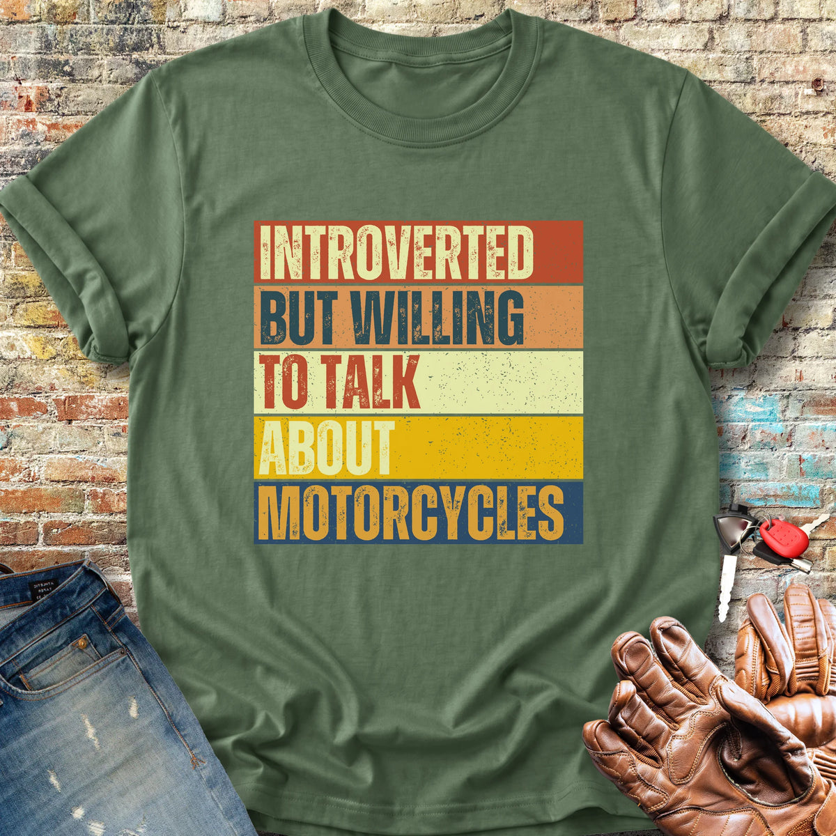 Introverted (Block) Classic T-Shirt - Military Green