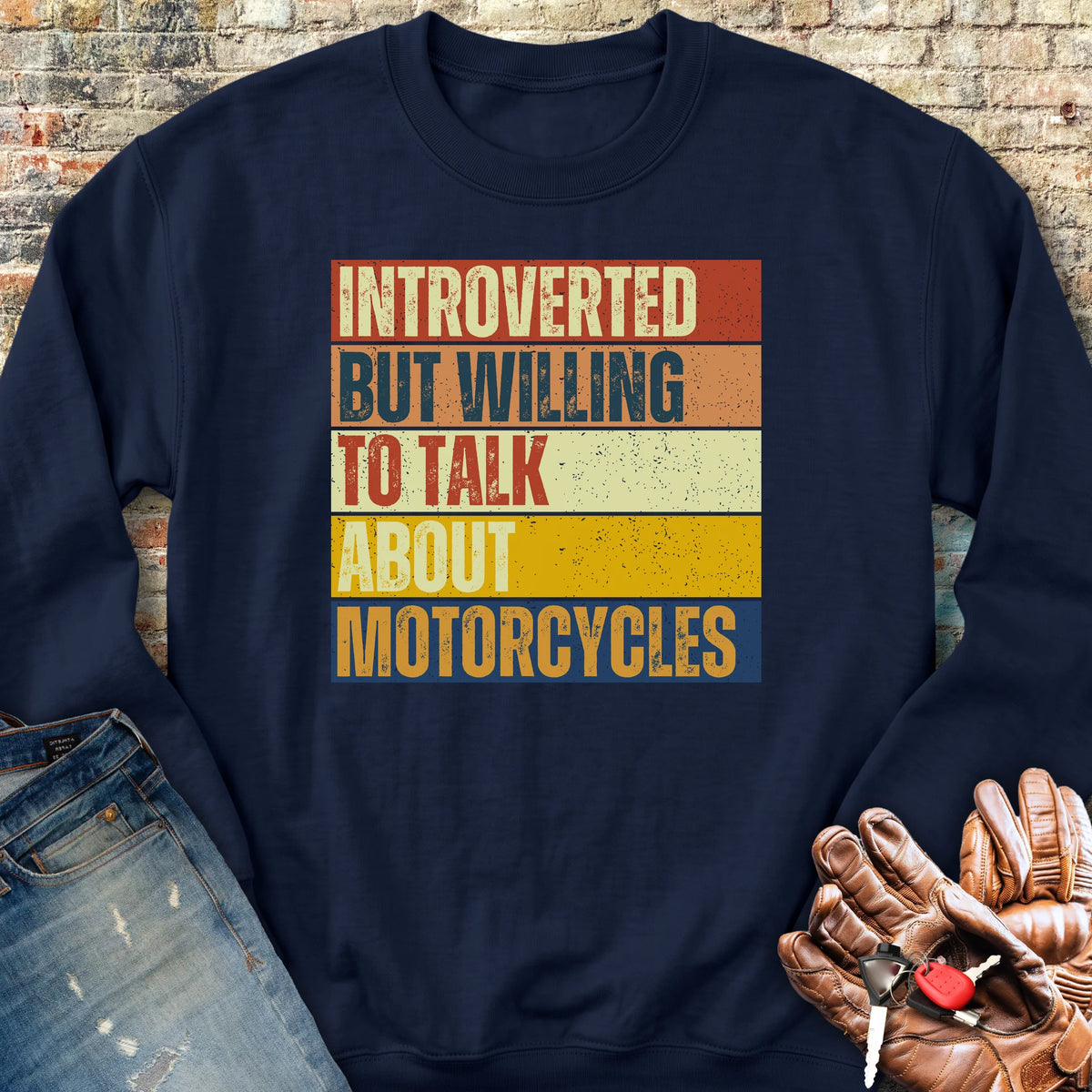 Introverted (Block) Sweatshirt - Navy