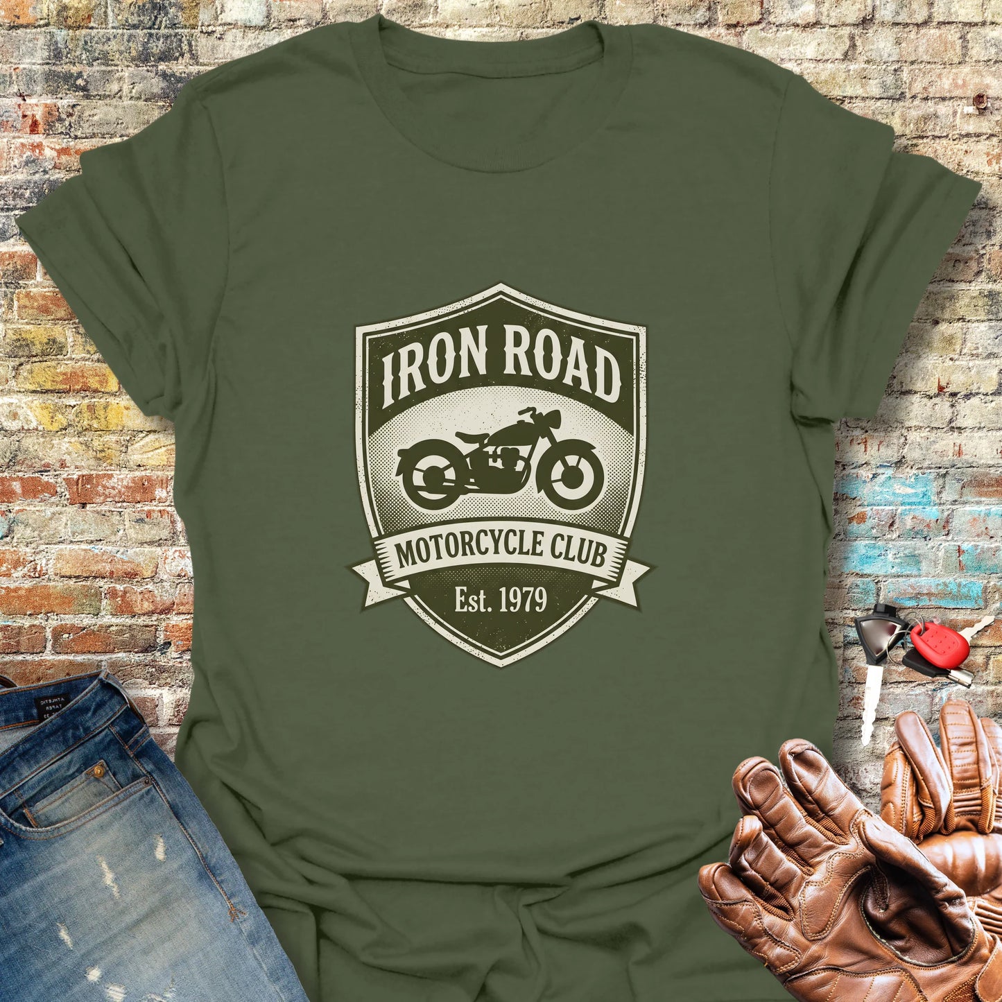 Iron Road MC T-Shirt - Military Green