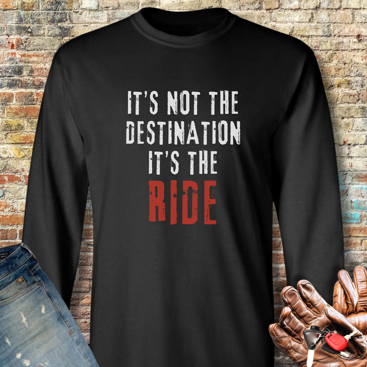 It's Not The Destination Long Sleeve T-Shirt - Black
