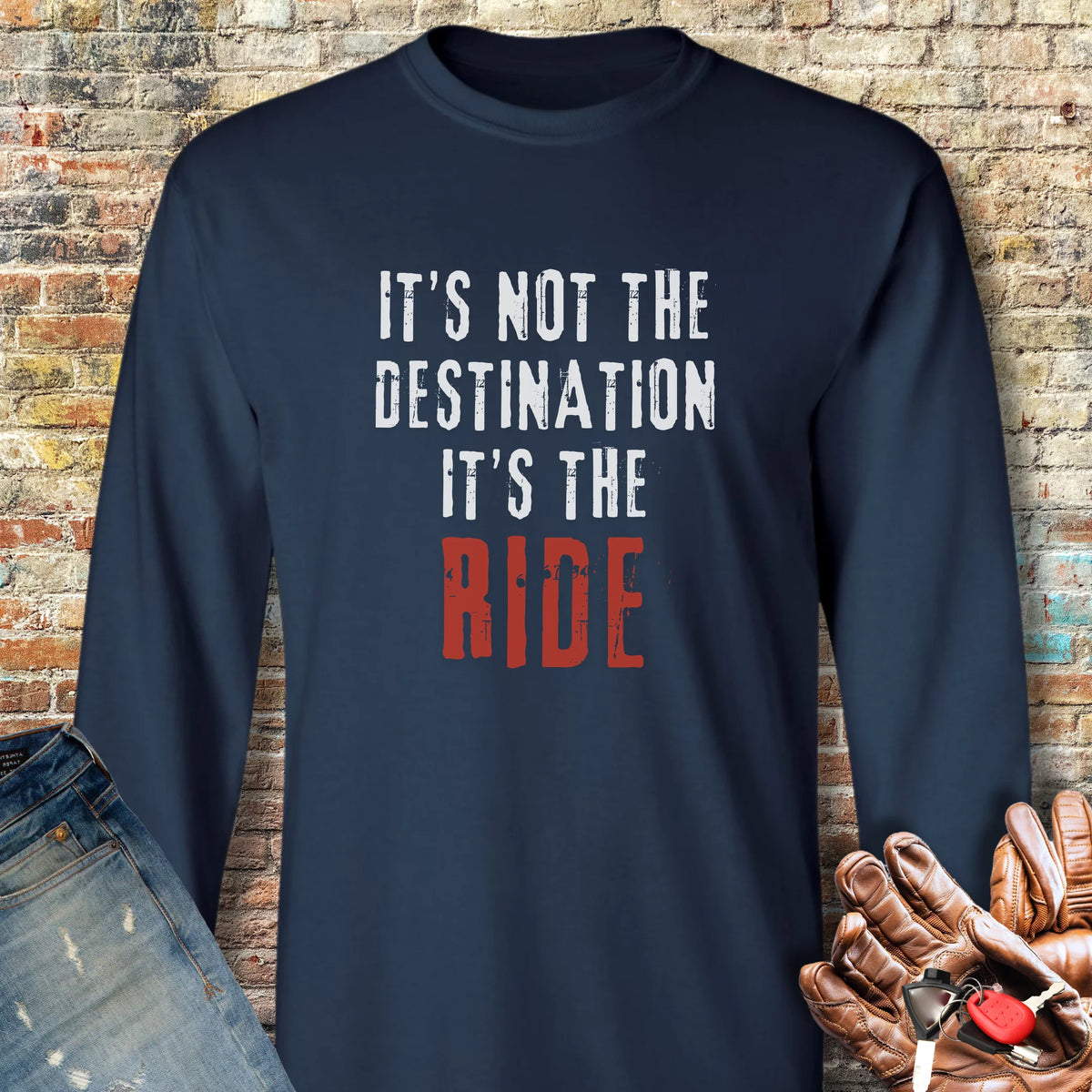 It's Not The Destination Long Sleeve T-Shirt - Navy