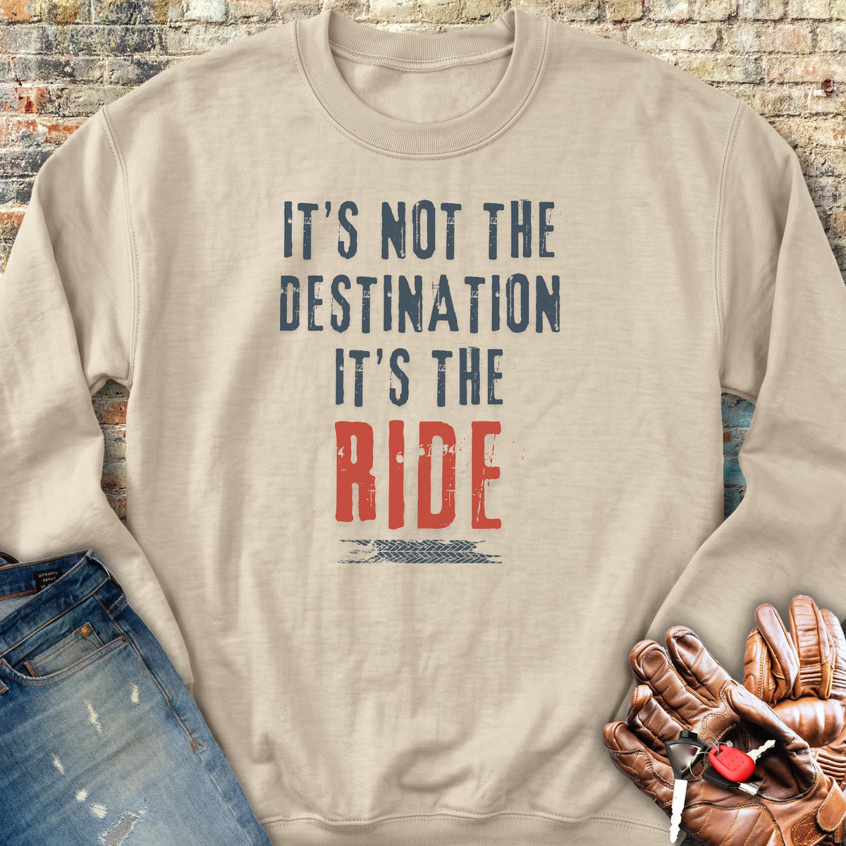 It's Not The Destination Sweatshirt - Sand