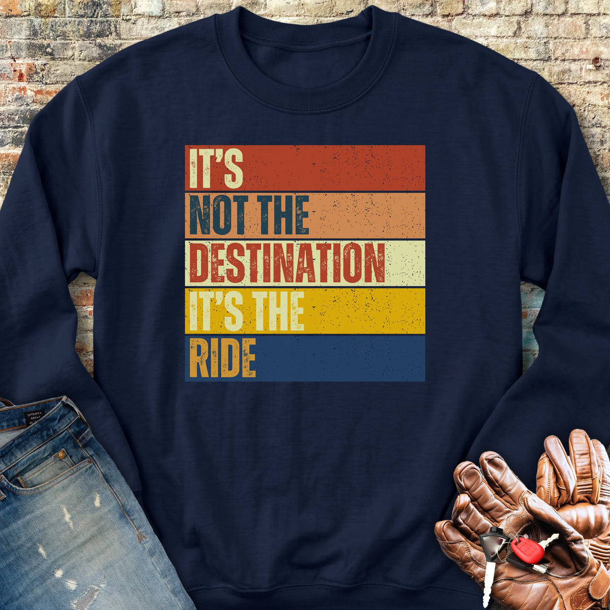 It's Not The Destination (Block) Sweatshirt - Navy