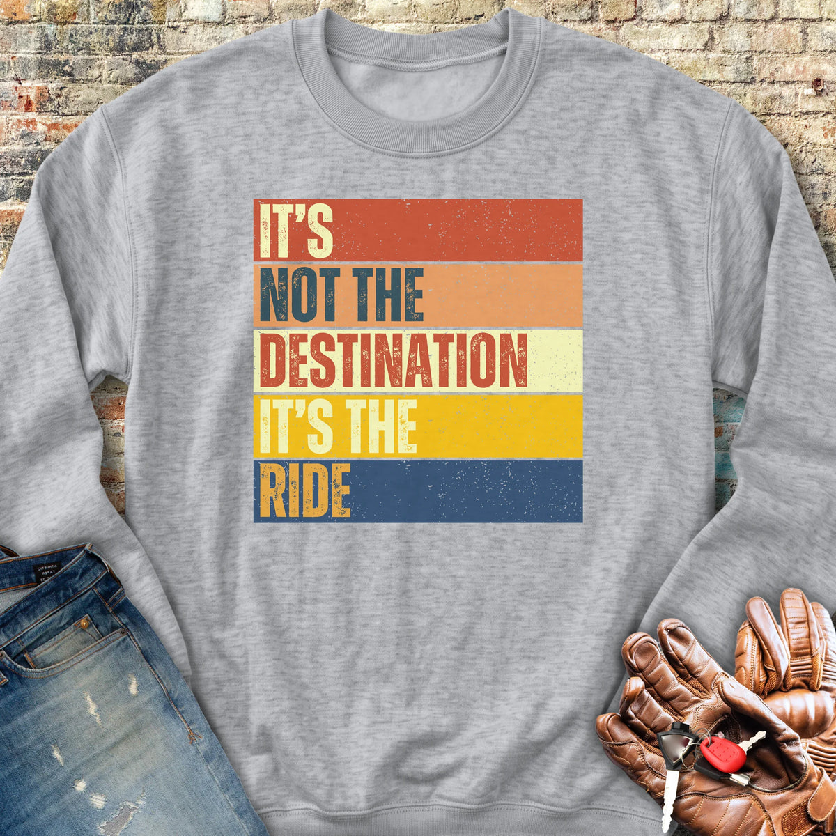 It's Not The Destination (Block) Sweatshirt - Sport Grey