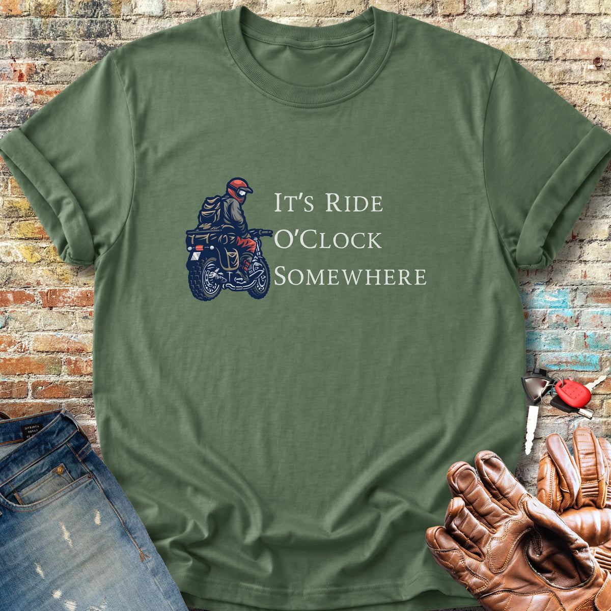 It's Ride O'Clock Classic T-Shirt - Military Green