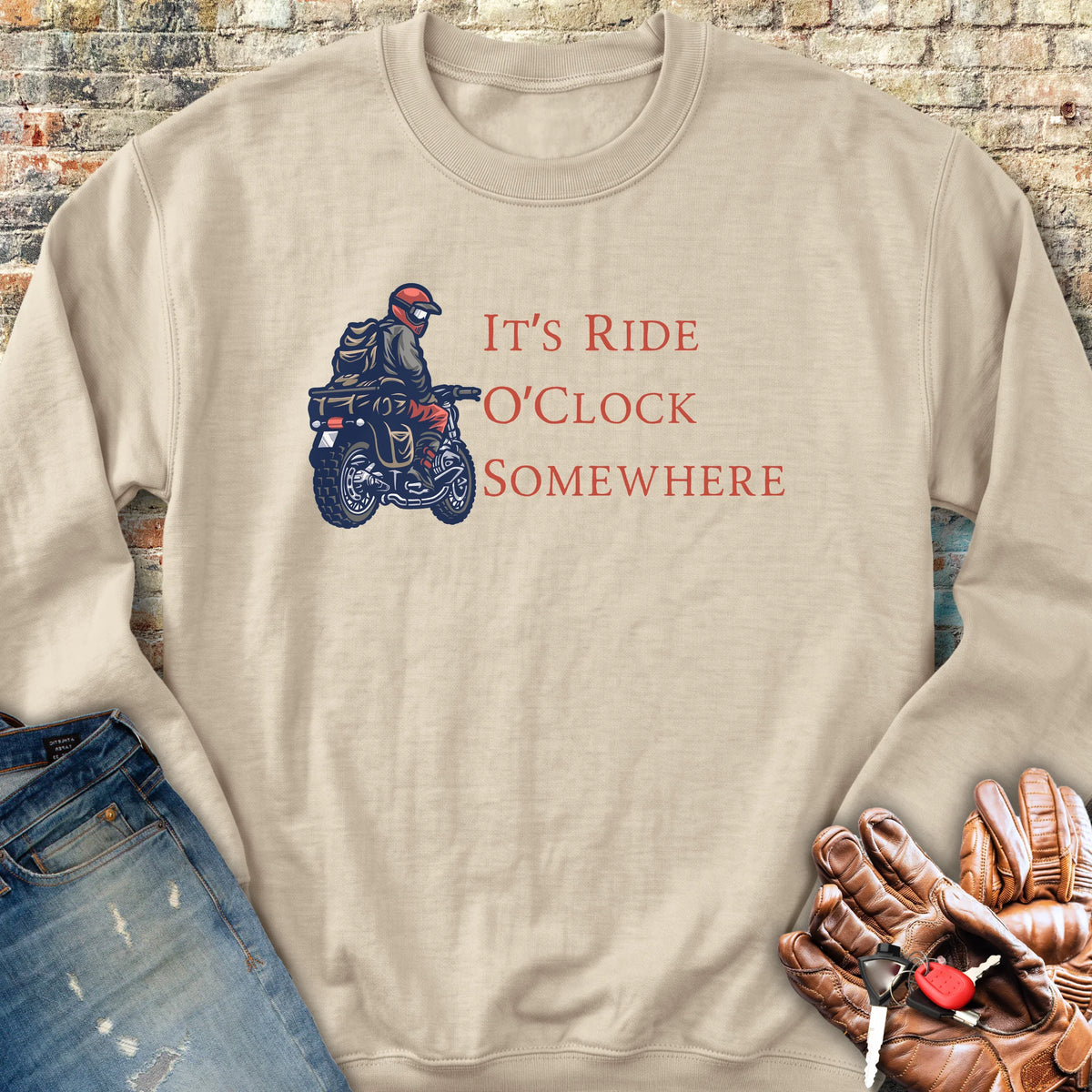 It's Ride O'Clock Sweatshirt - Sand