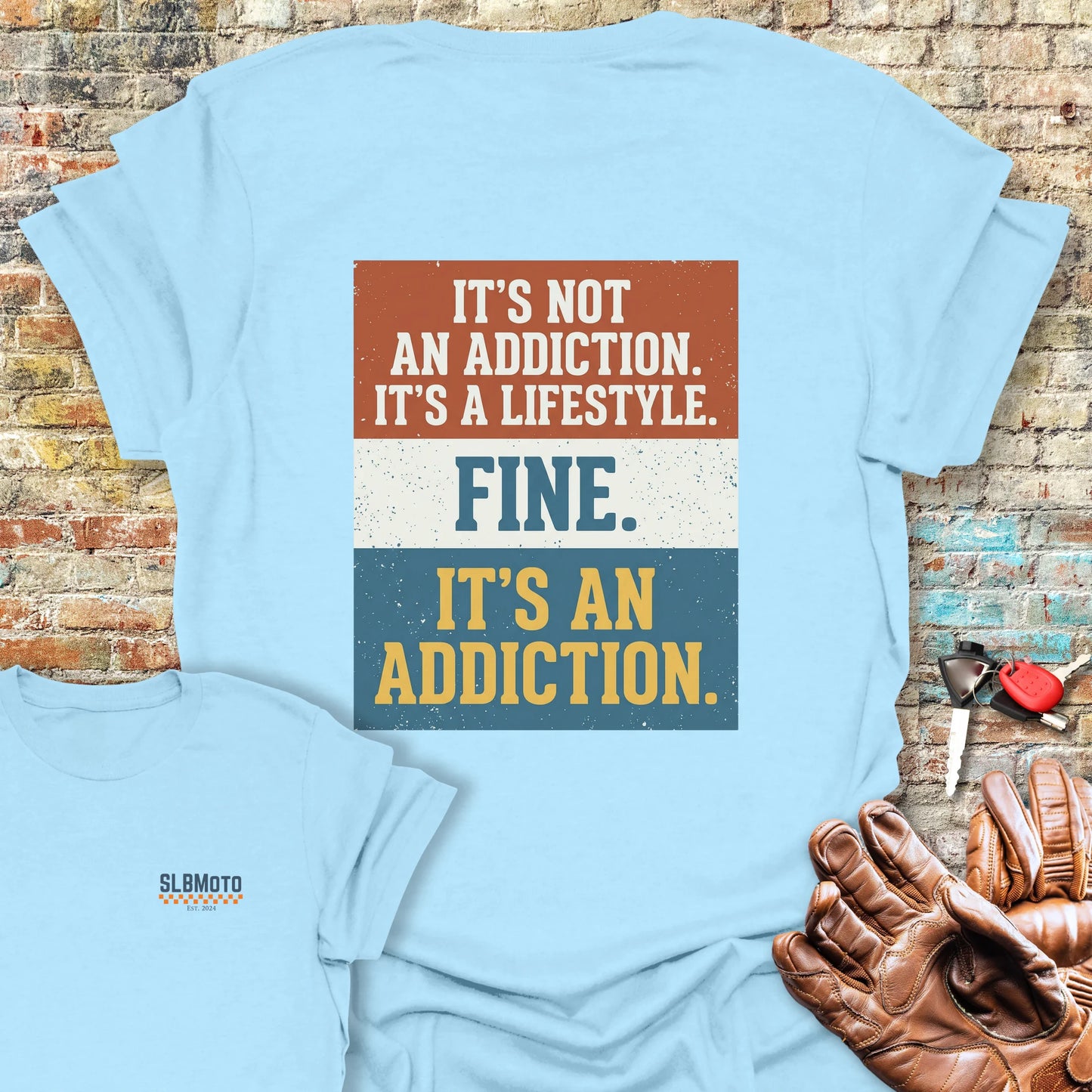 It's a Lifestyle Back Print T-Shirt - Light Blue