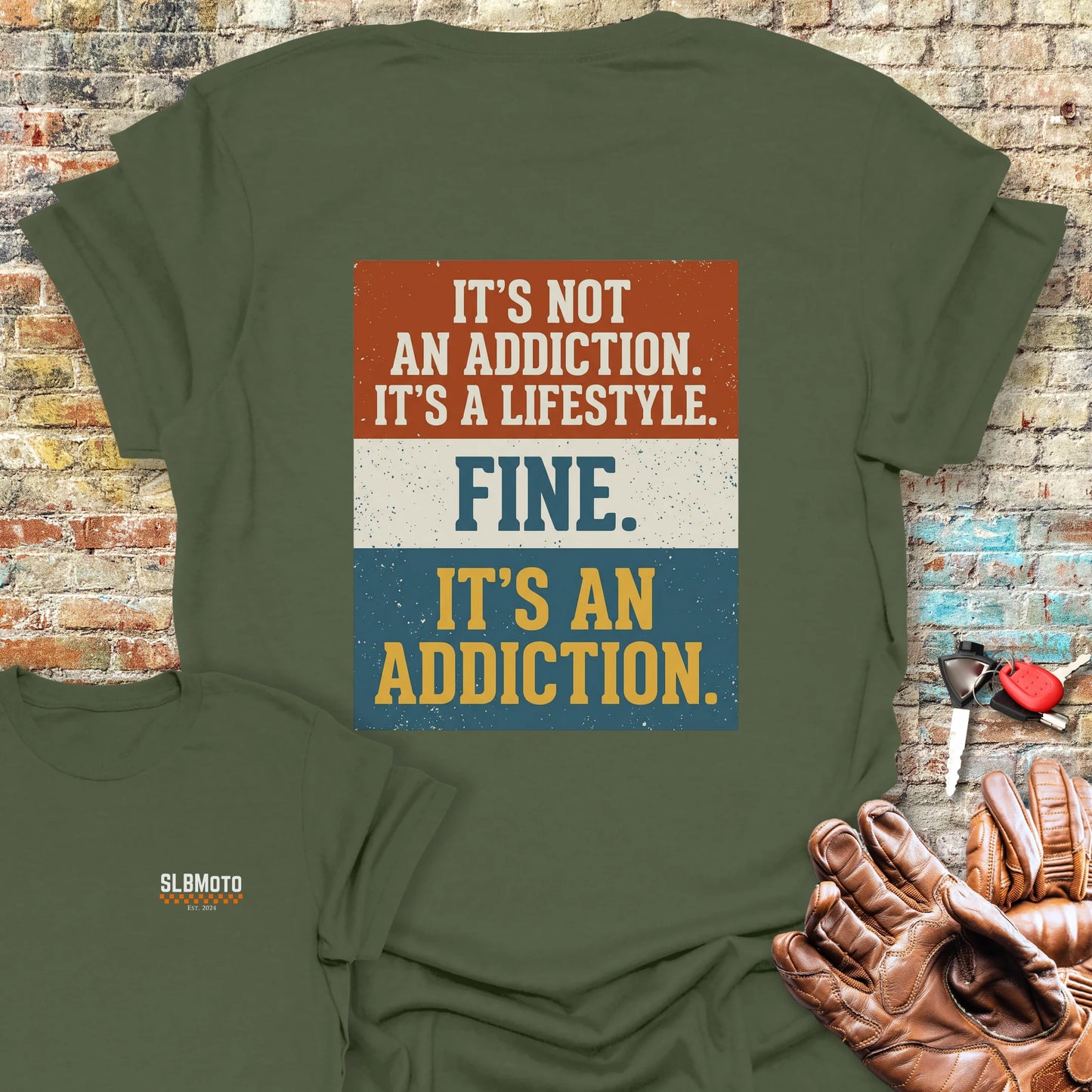 It's a Lifestyle Back Print T-Shirt - Military Green