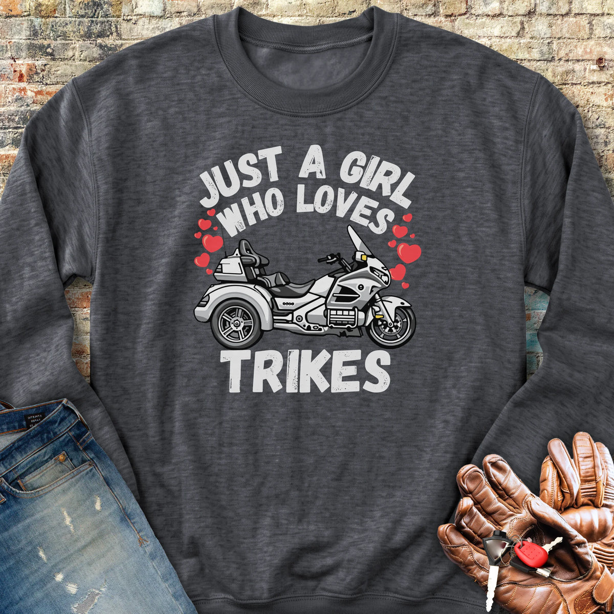 Just A Girl Who Loves Trikes Sweatshirt - Dark Heather