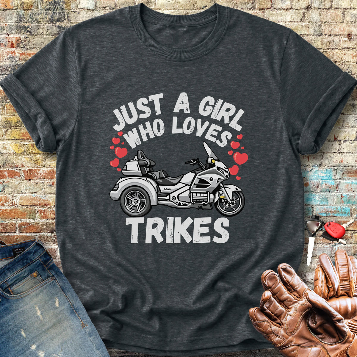 Just A Girl Who Loves Trikes Classic T-Shirt - Dark Heather