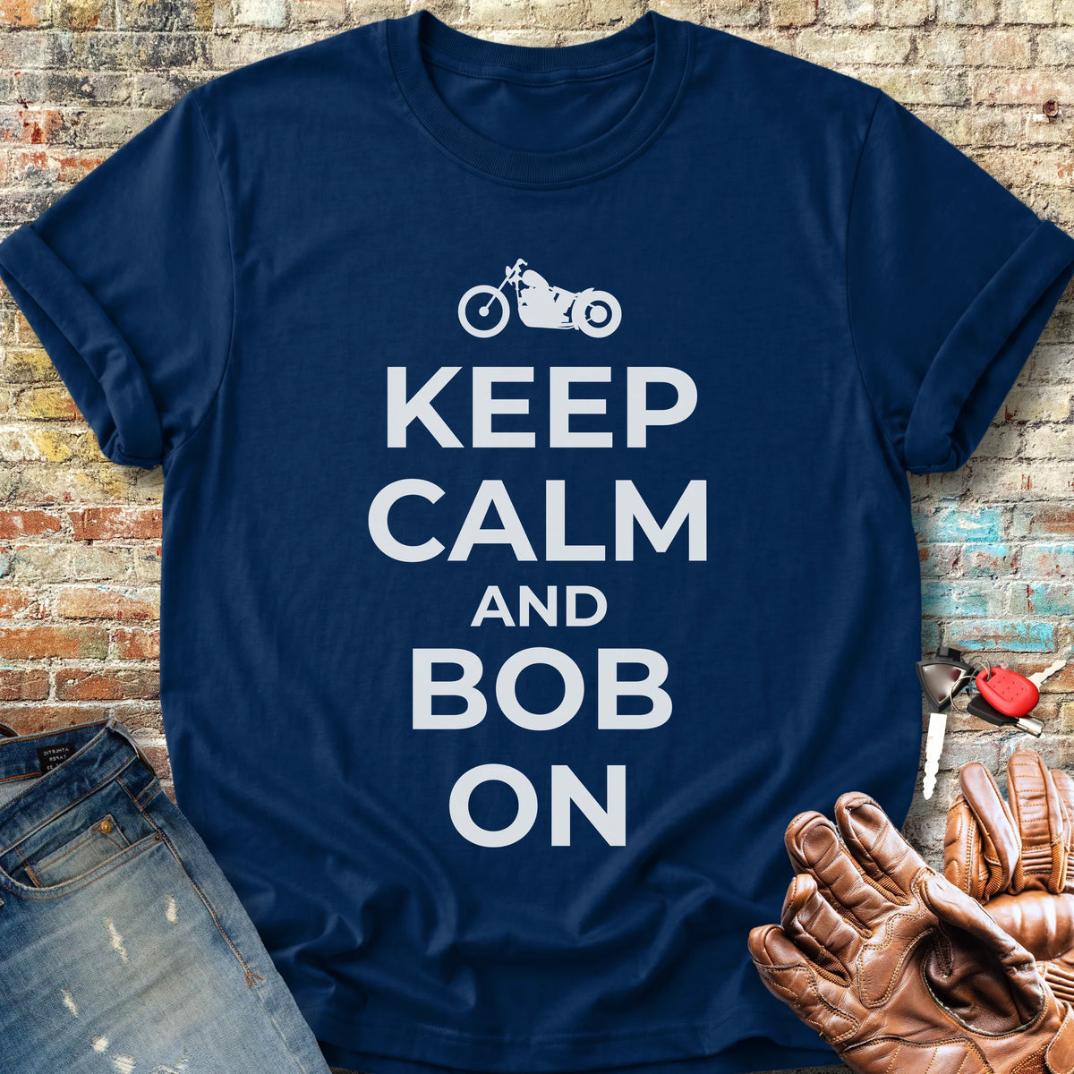 Keep Calm And Bob On Classic T-Shirt - Navy