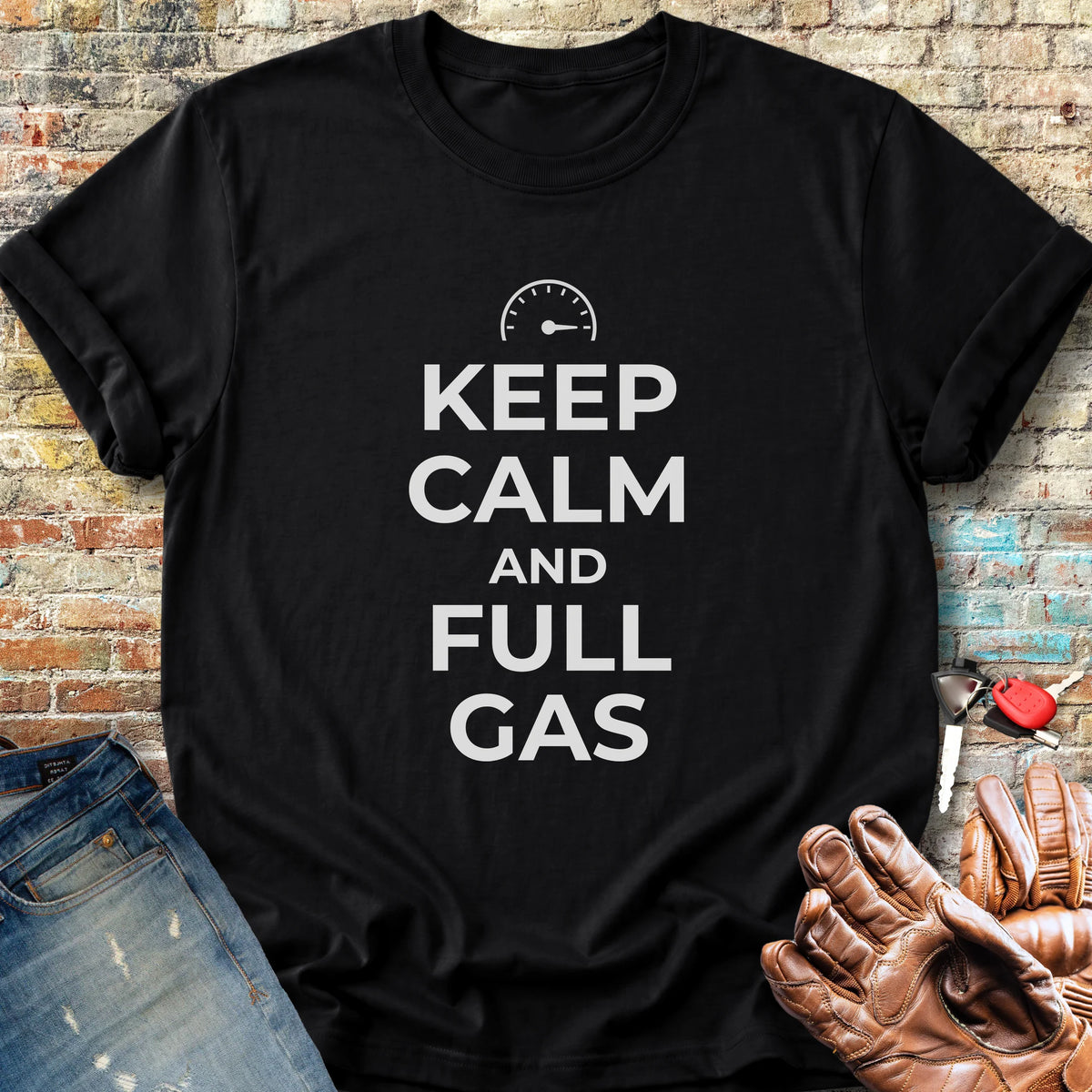 Keep Calm And Full Gas Classic T-Shirt - Black