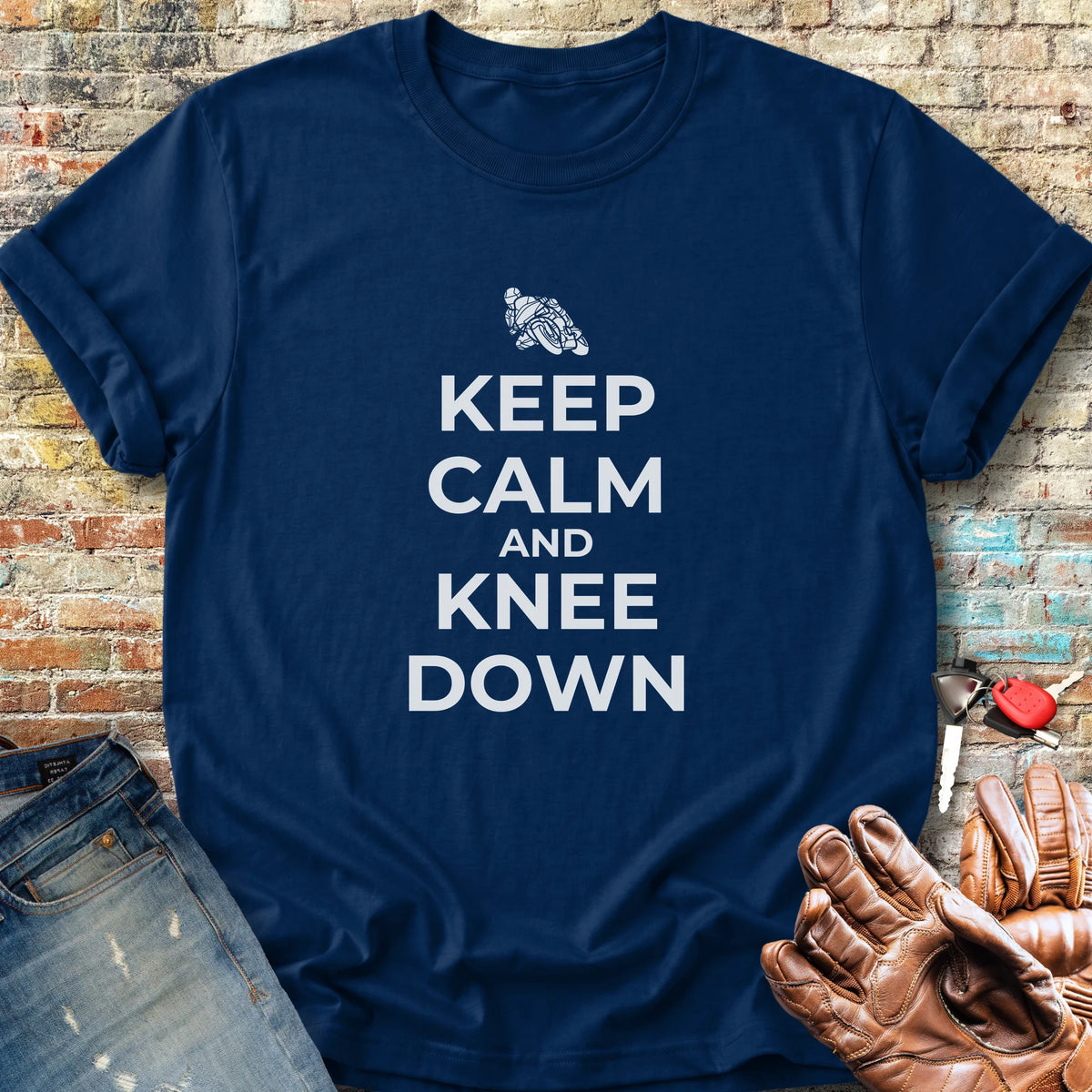 Keep Calm And Knee Down Classic T-Shirt - Navy