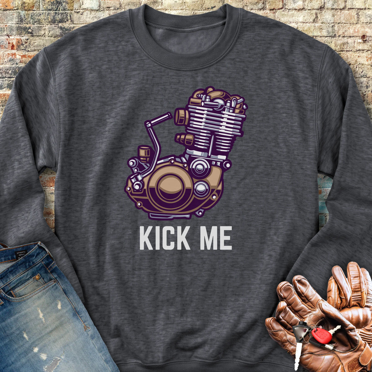 Kick Me Sweatshirt - Dark Heather