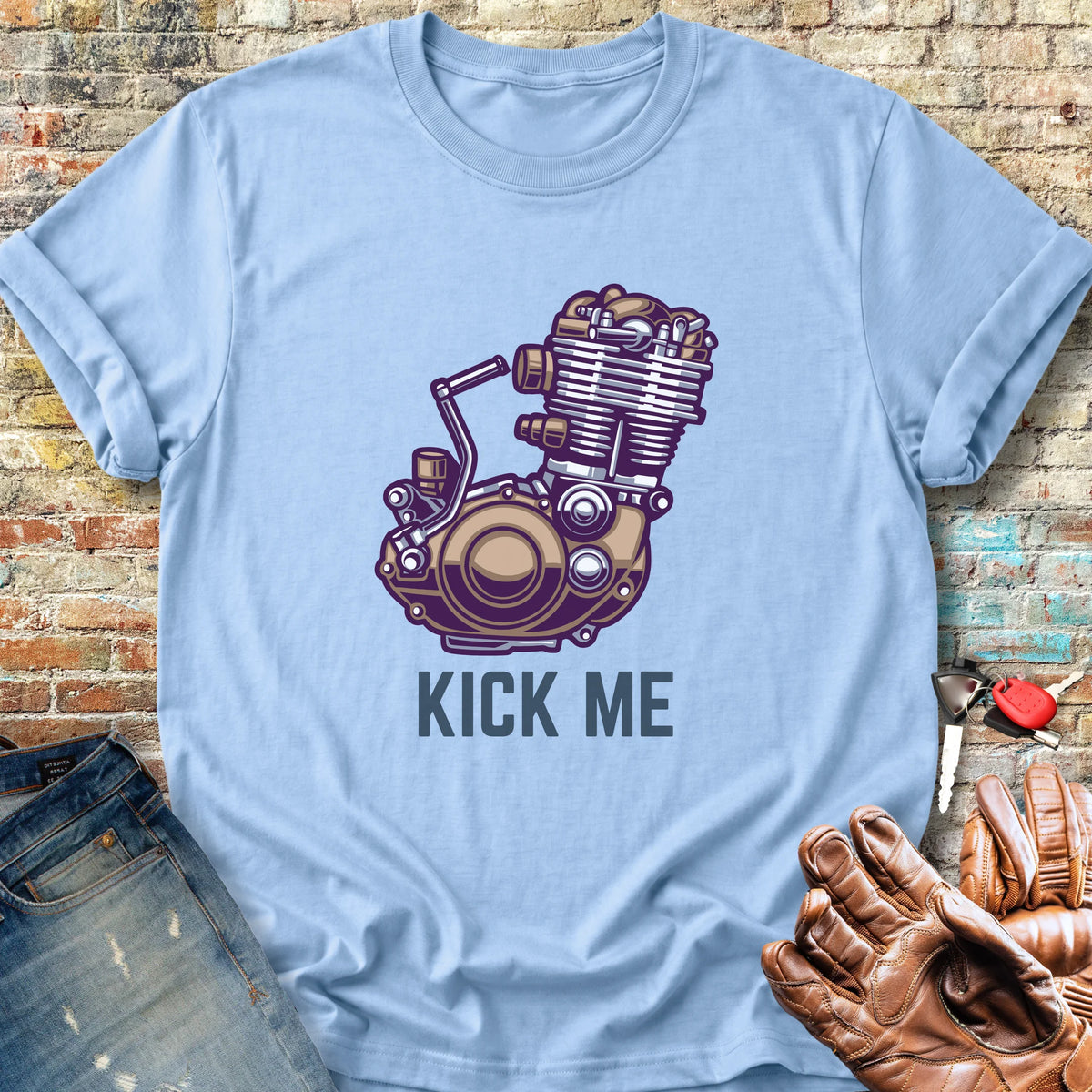 Kick Me Classic T-Shirt - Light Blue