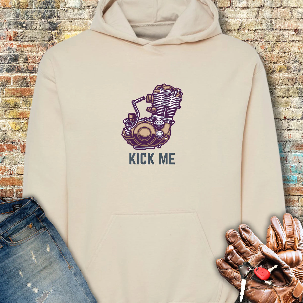 Kick Me Hoodie - Sand