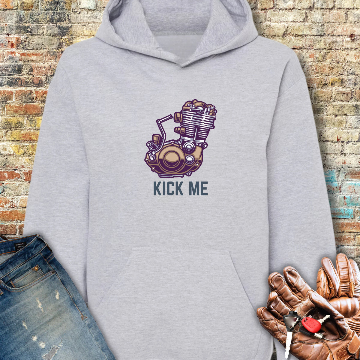 Kick Me Hoodie - Sport Grey