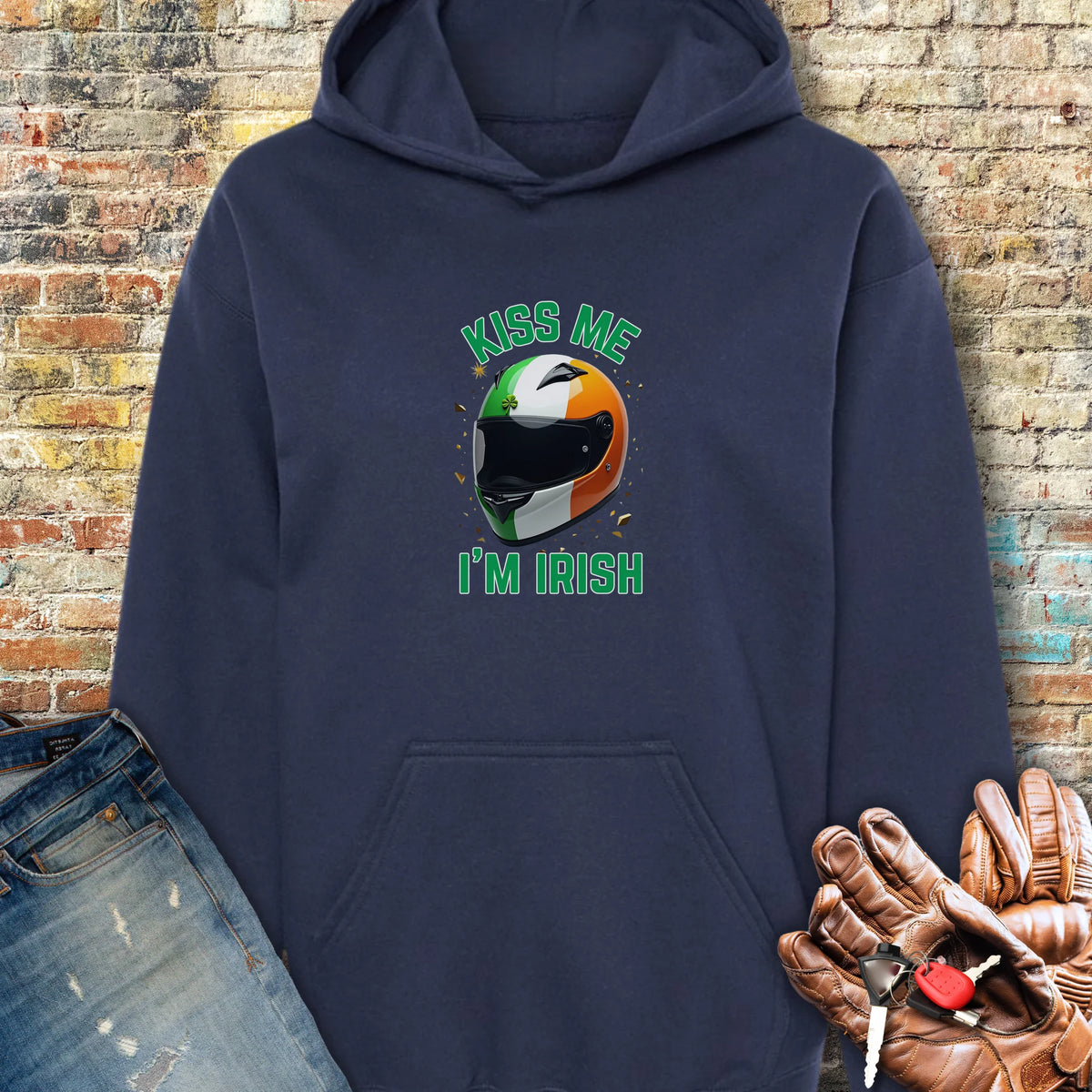 Kiss Me (Helmet) Hoodie - Navy