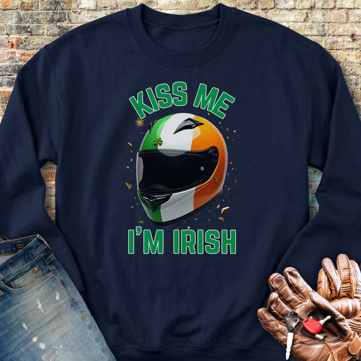 Kiss Me (Helmet) Sweatshirt - Navy