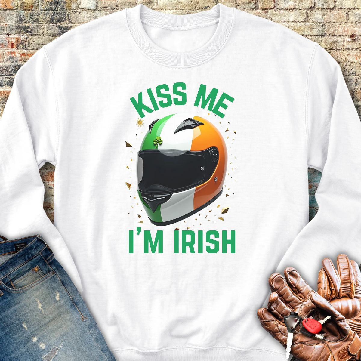 Kiss Me (Helmet) Sweatshirt - White