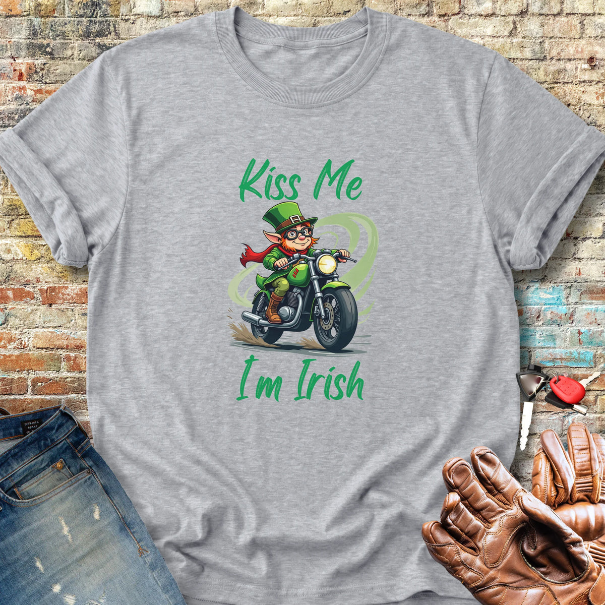 Kiss Me (Leprechaun) Classic T-Shirt - Sport Grey