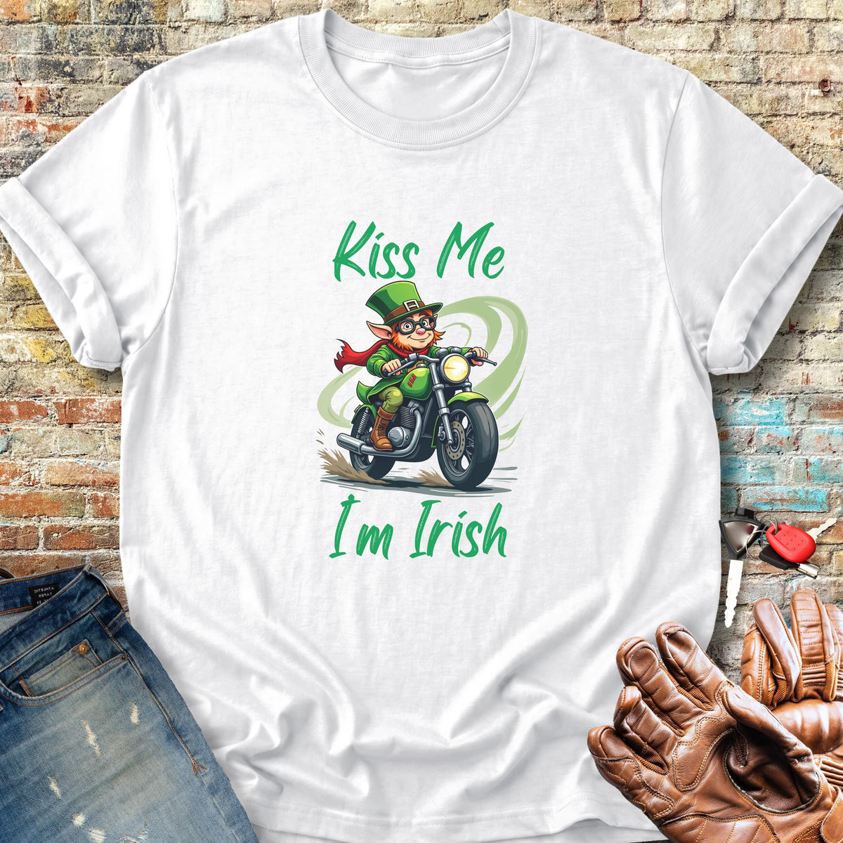 Kiss Me (Leprechaun) Classic T-Shirt - White