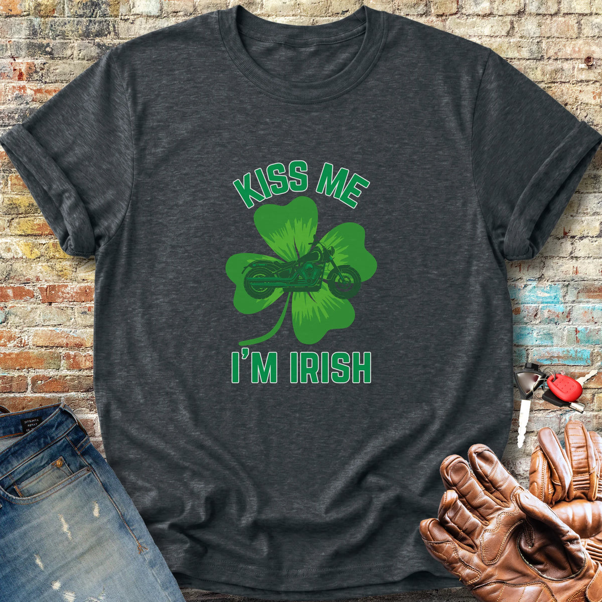 Kiss Me (Shamrock) Classic T-Shirt - Dark Heather