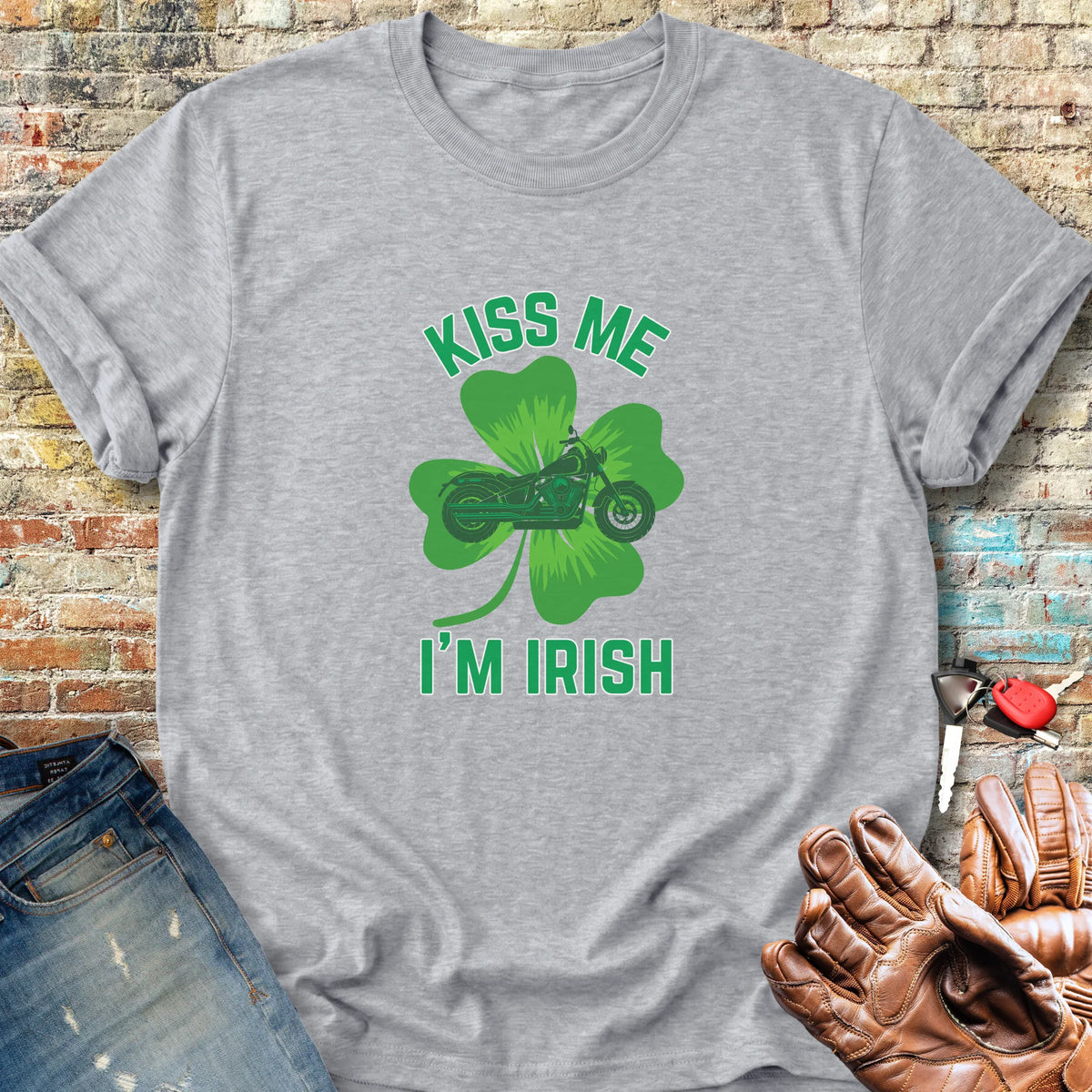 Kiss Me (Shamrock) Classic T-Shirt - Sport Grey
