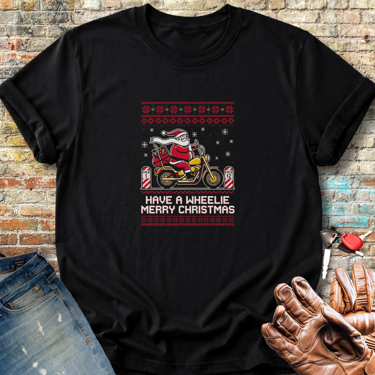 Knitted Santa Classic T-Shirt - Black