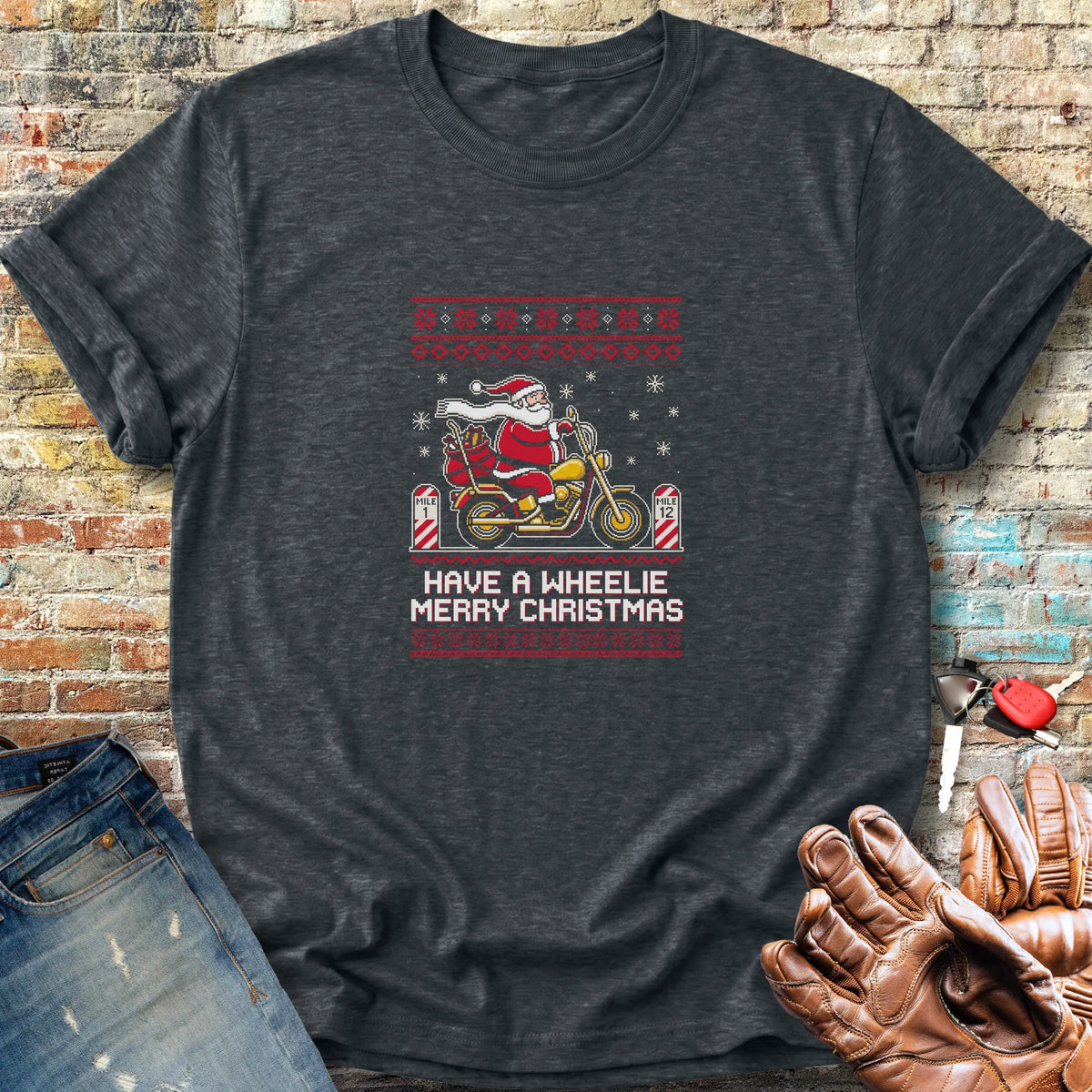 Knitted Santa Classic T-Shirt - Dark Heather