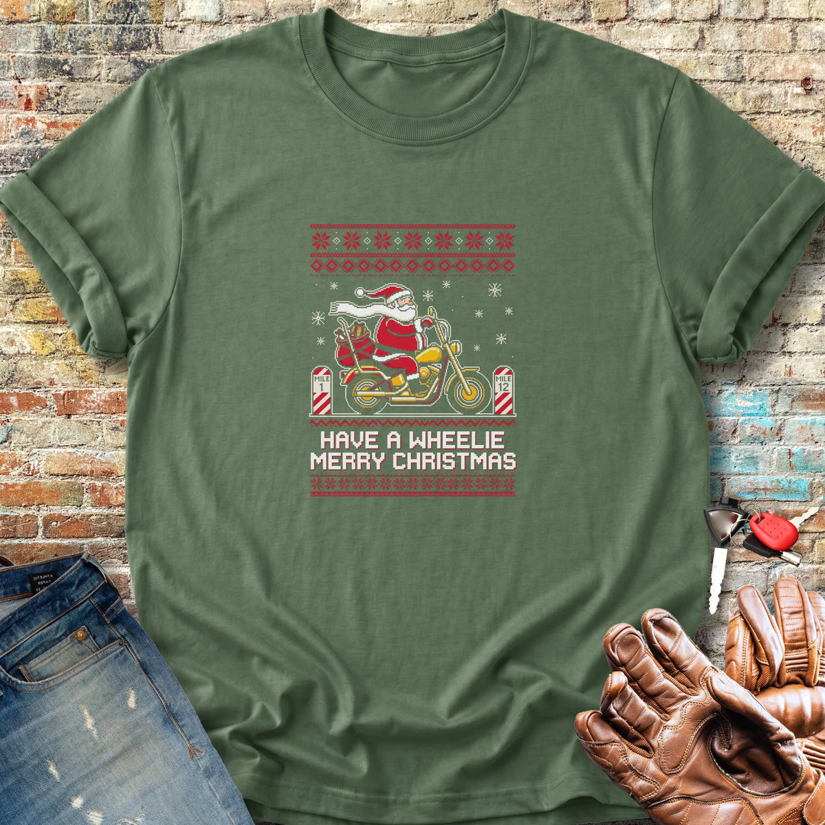 Knitted Santa Classic T-Shirt - Military Green