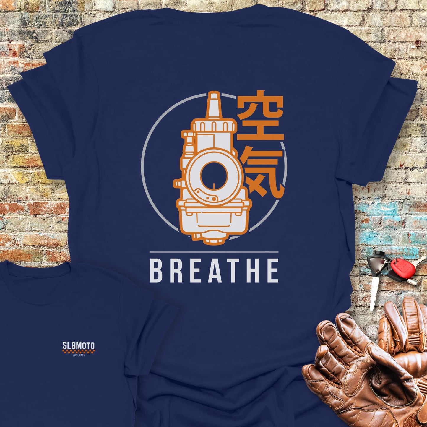 Kuki Back Print T-Shirt - Navy