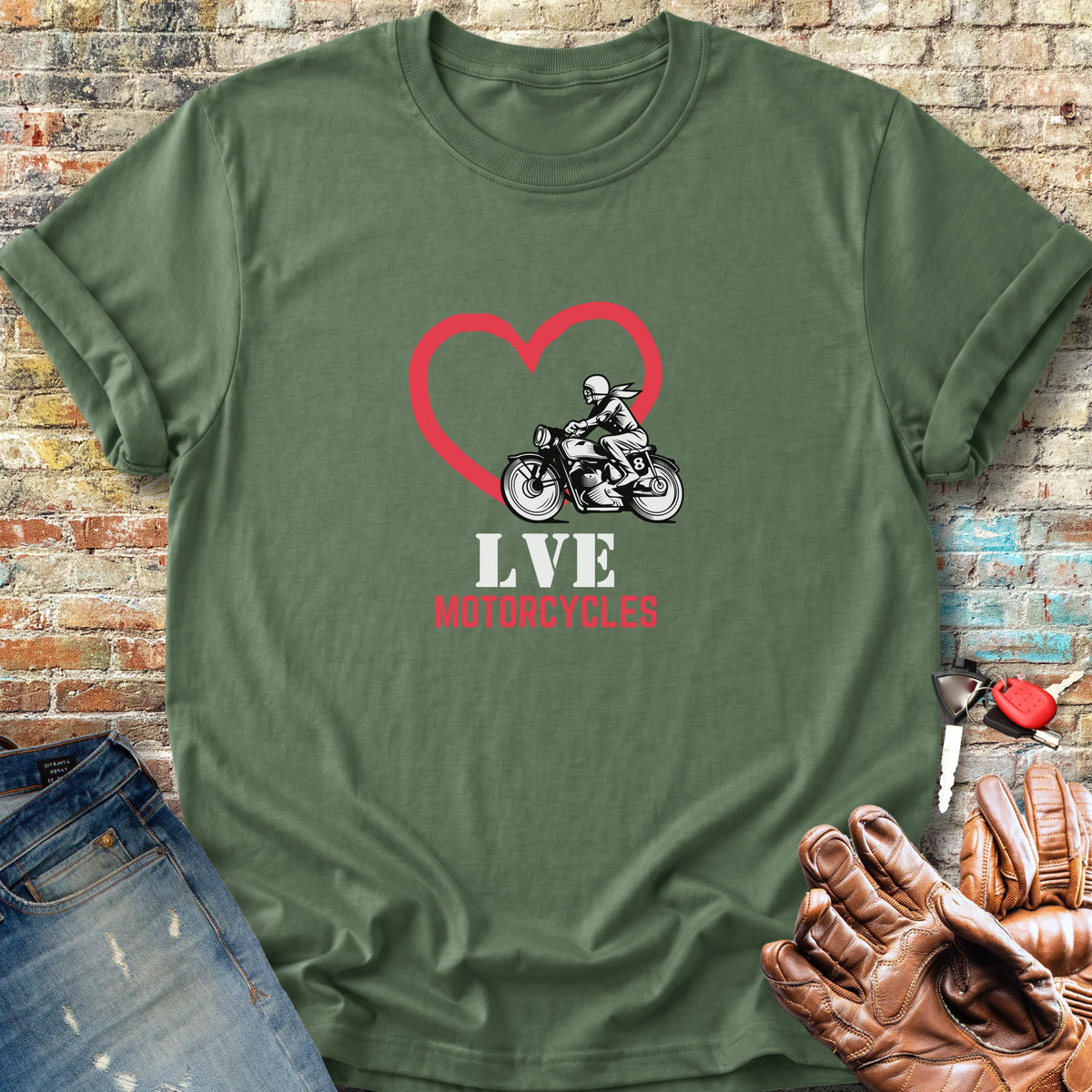 LVE Motorcycles Classic T-Shirt - Military Green