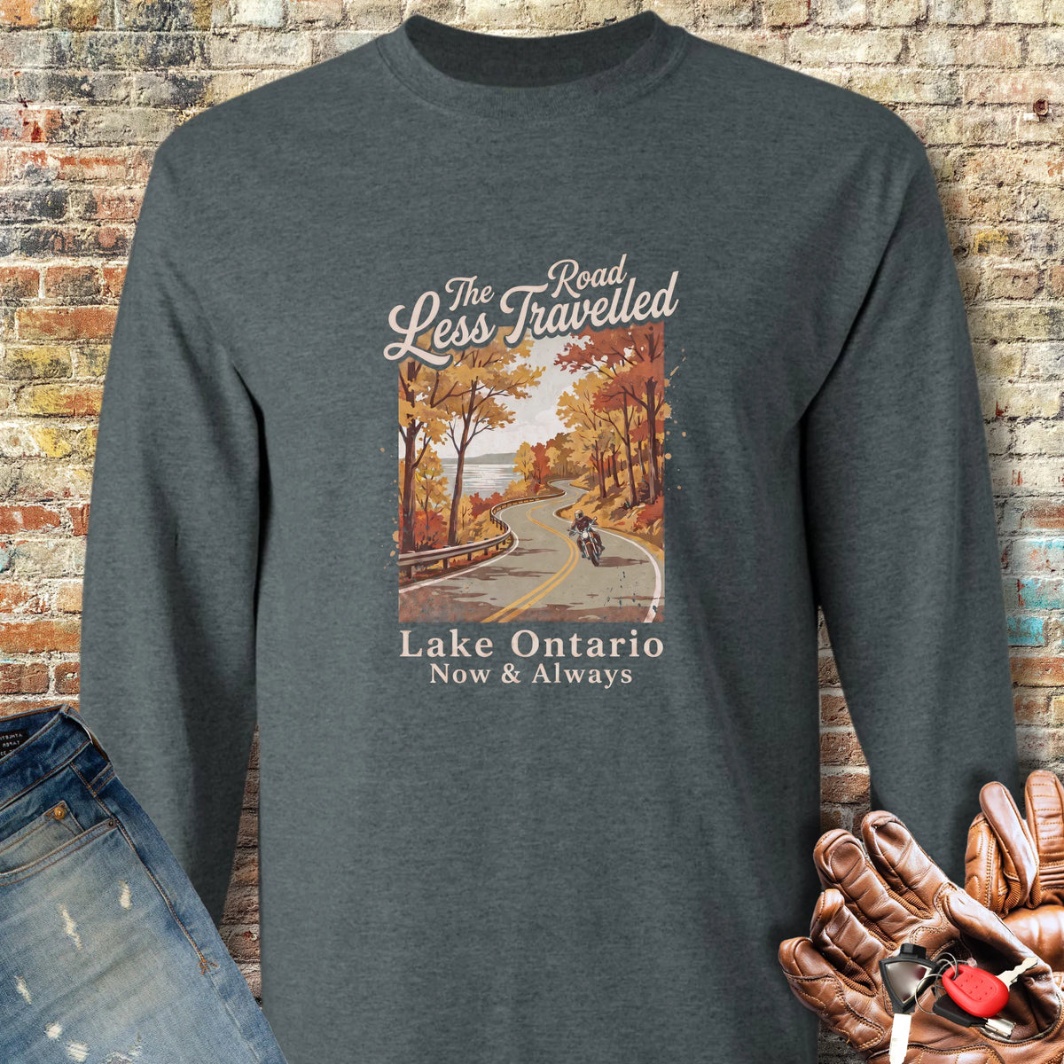 Lake Ontario Long Sleeve T-Shirt - Dark Heather