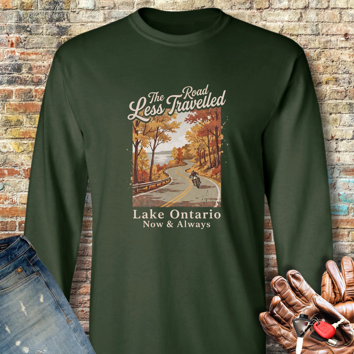 Lake Ontario Long Sleeve T-Shirt - Forest Green