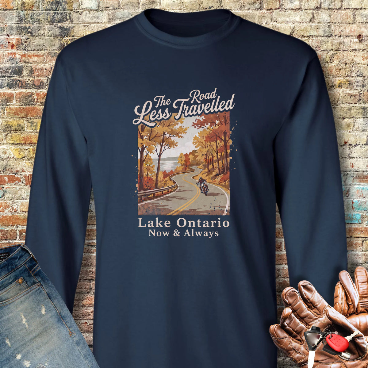 Lake Ontario Long Sleeve T-Shirt - Navy