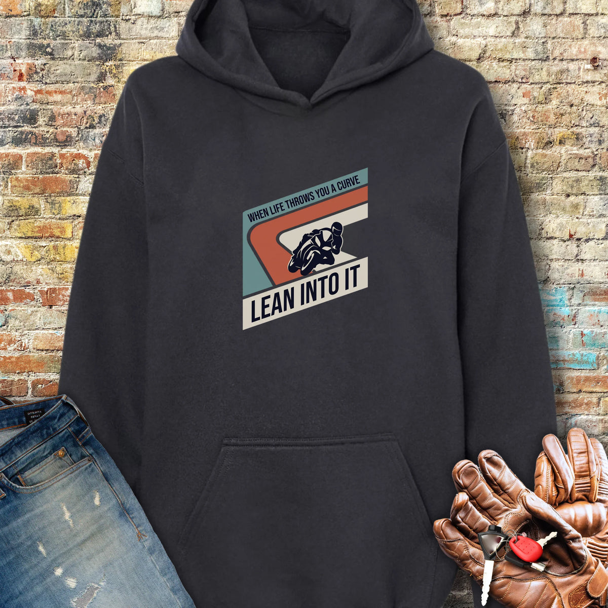 Lean Into It Hoodie - Black