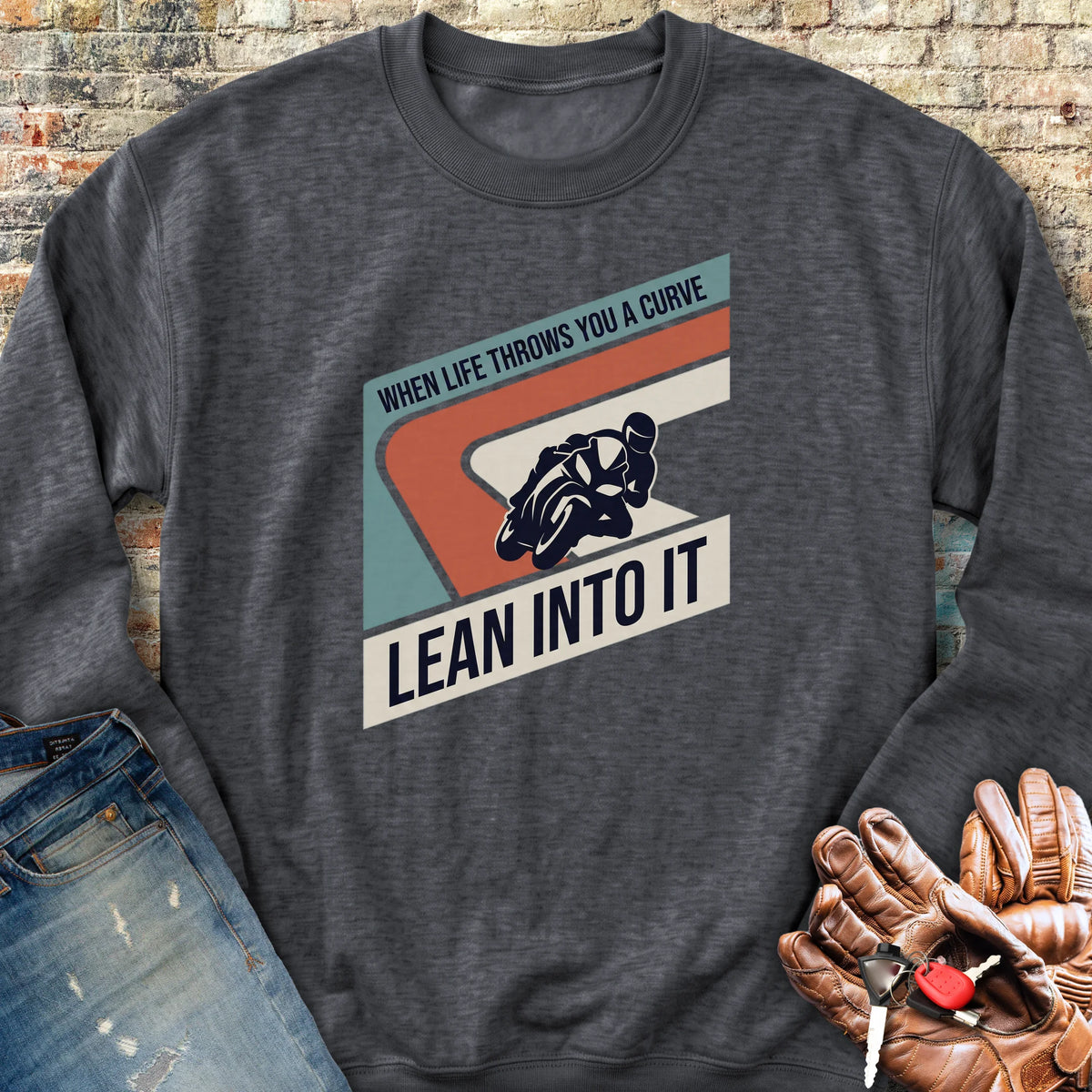 Lean Into It Sweatshirt - Dark Heather