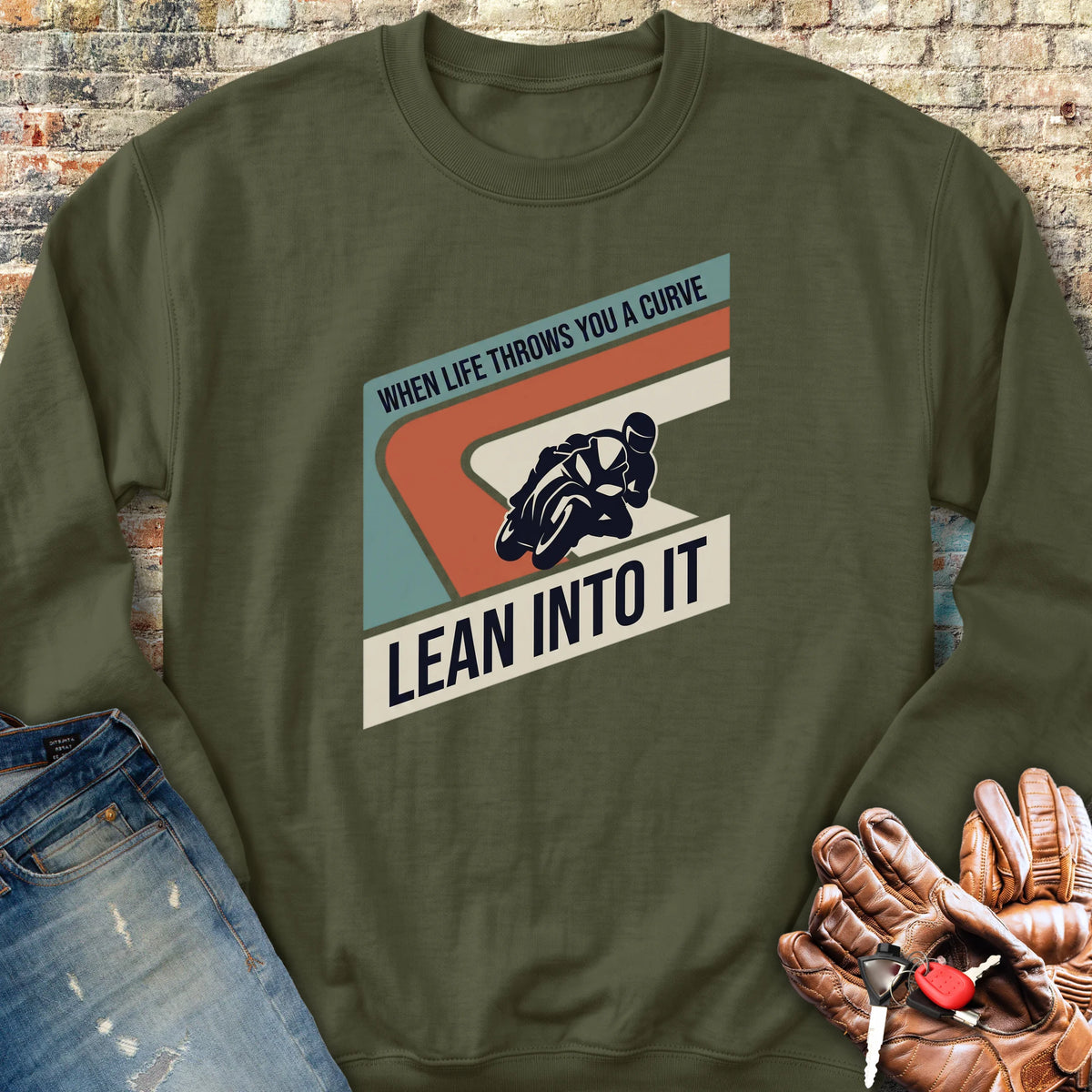 Lean Into It Sweatshirt - Military Green